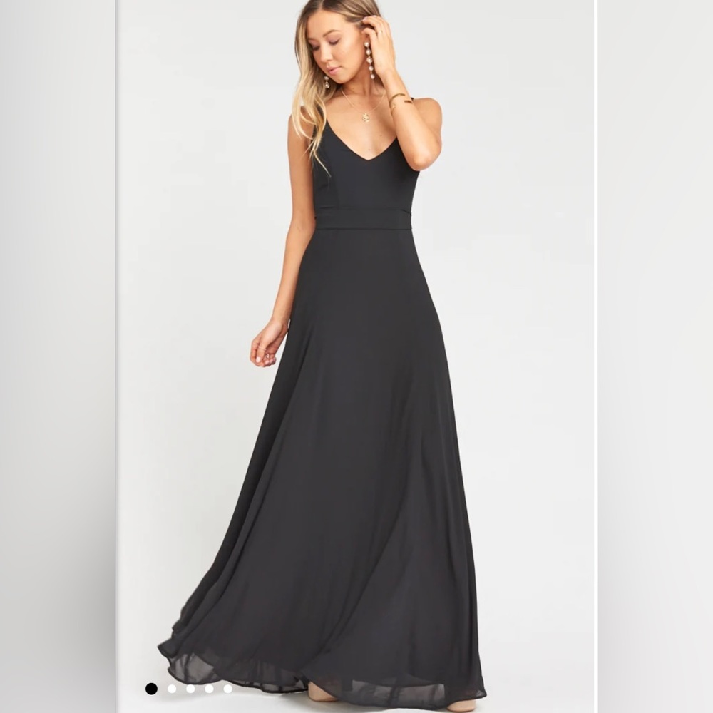Show Me Your MuMu Jenn Maxi Dress Black Chiffon Bridesmaid